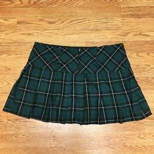 NWOT Hot Topic Green Plaid Pleated Skirt sz XL
